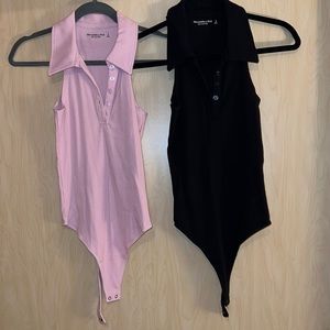 Black and pink Abercrombie bodysuit  polo